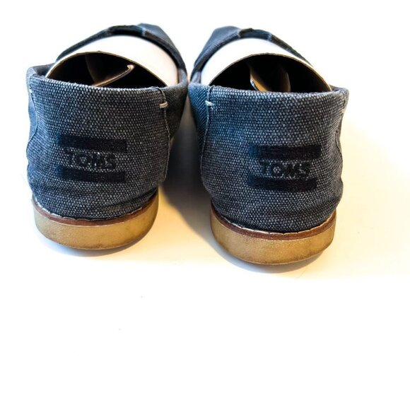 TOMS Alpargata Crepe 10010930 Black Washed Canvas Size 8 - Picture 5 of 10